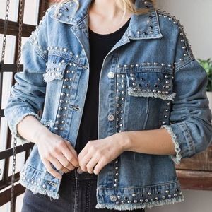 STUDDED BLUE JEAN JACKET
